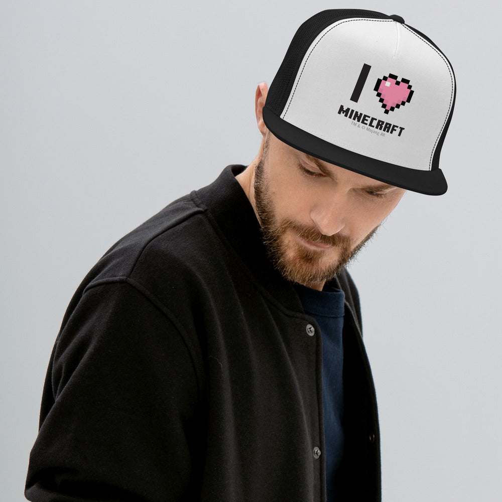 Alternative view of I Heart Minecraft Trucker Hat