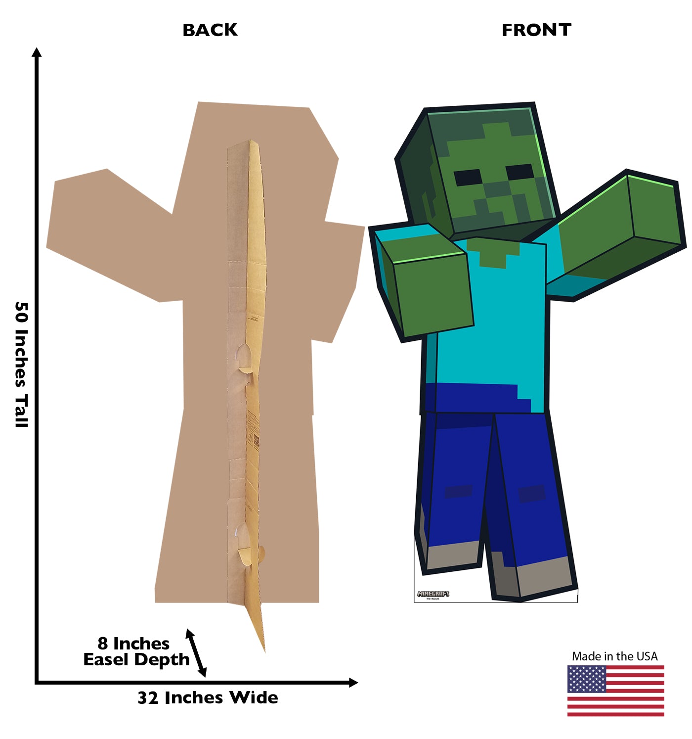 Minecraft Zombie Cardboard Cutout Standee - Image 4