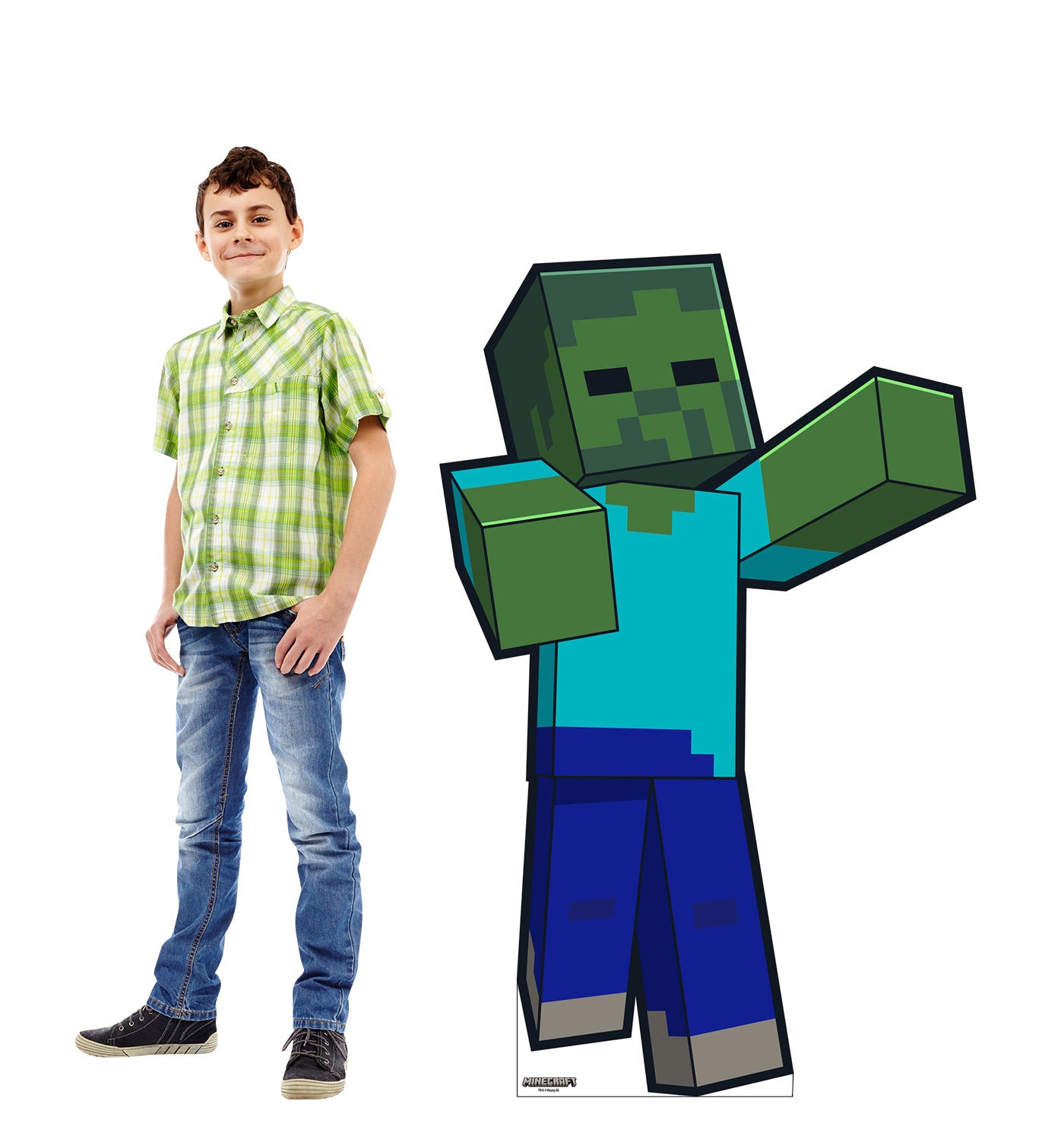 Alternative view of Minecraft Zombie Cardboard Cutout Standee