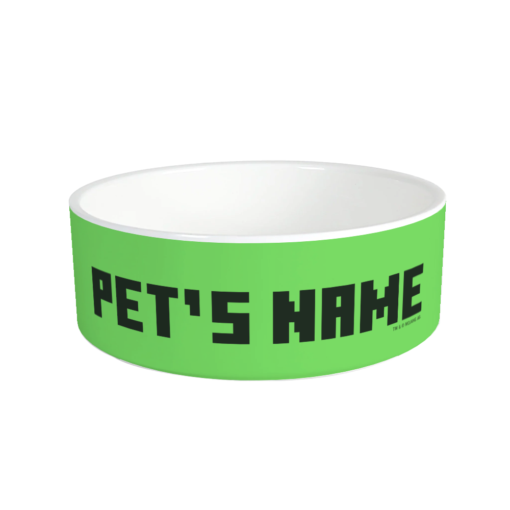 Minecraft Creeper Big Face Personalized Pet Bowl - Image 3