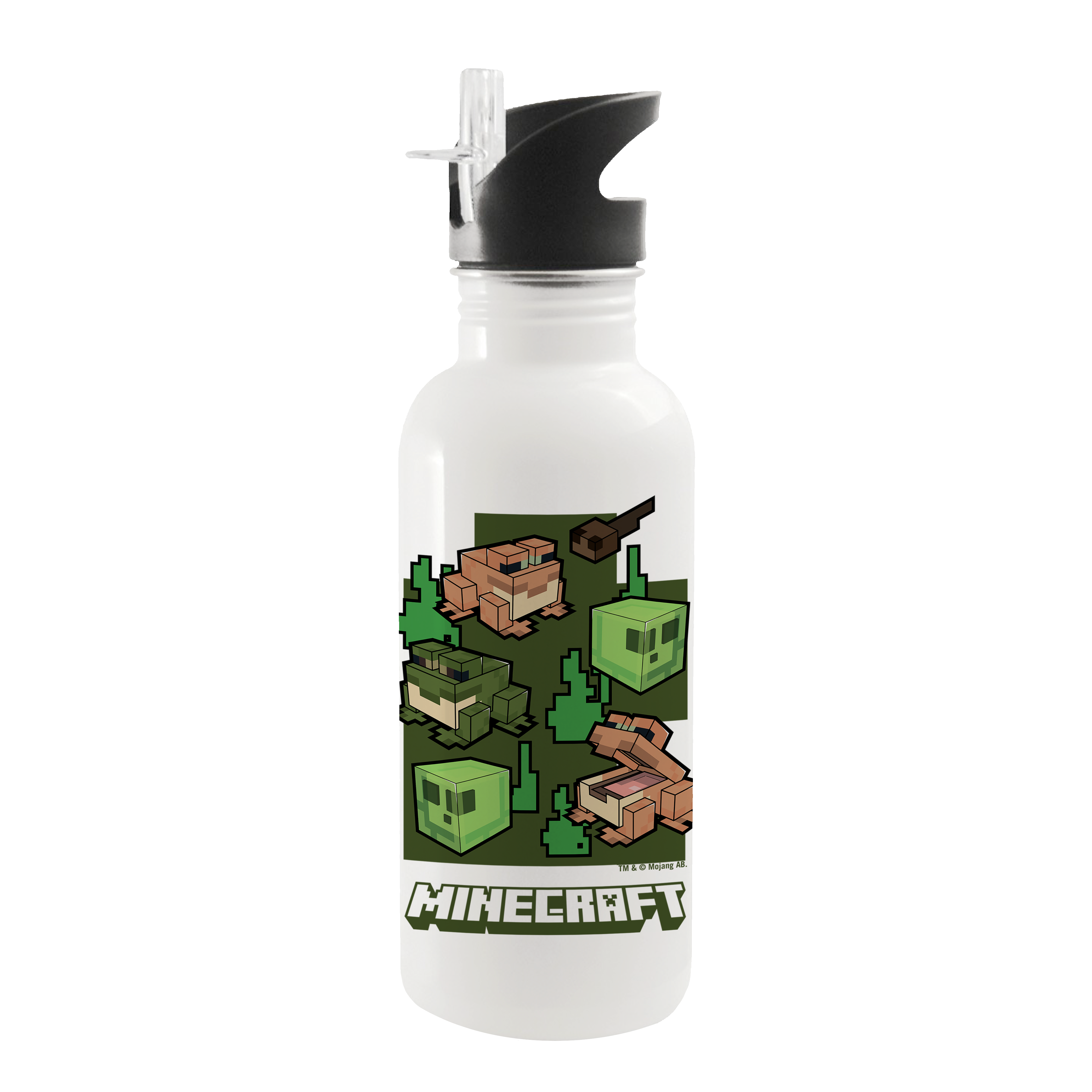 Alternative view of Minecraft Frogs 20 oz Screw Top Water Bottle with Straw