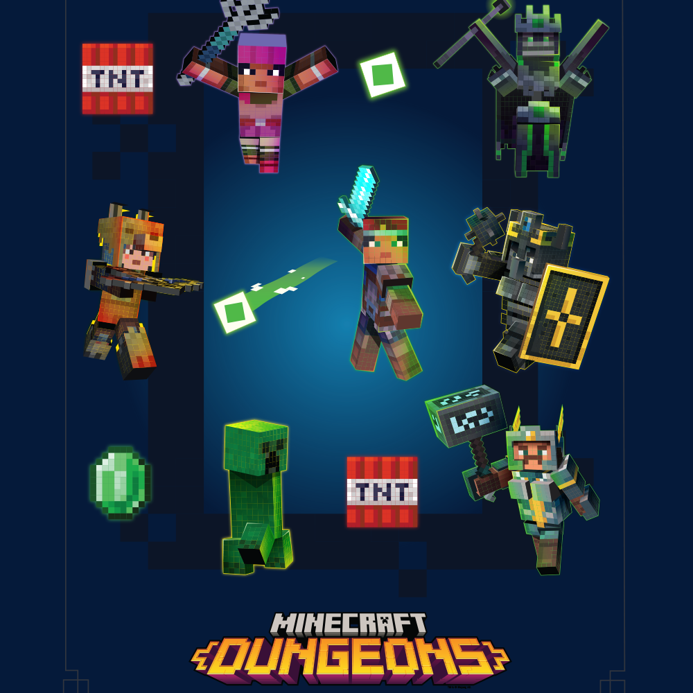 Alternative view of Minecraft Dungeons Heros vs. Mobs Sherpa Blanket