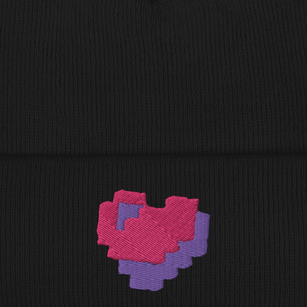 Alternative view of Minecraft Heart Cuffed Beanie