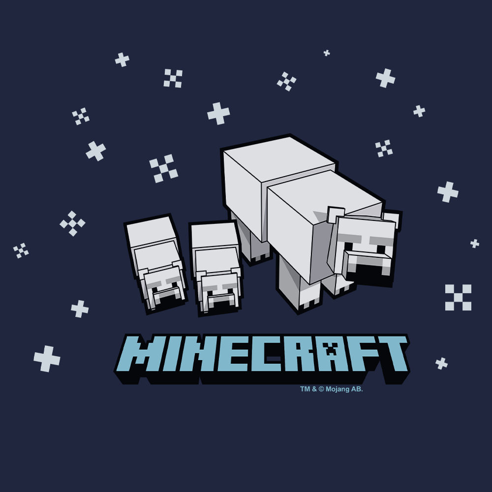 Alternative view of Minecraft Polar Bear Kids Pullover Hoodie