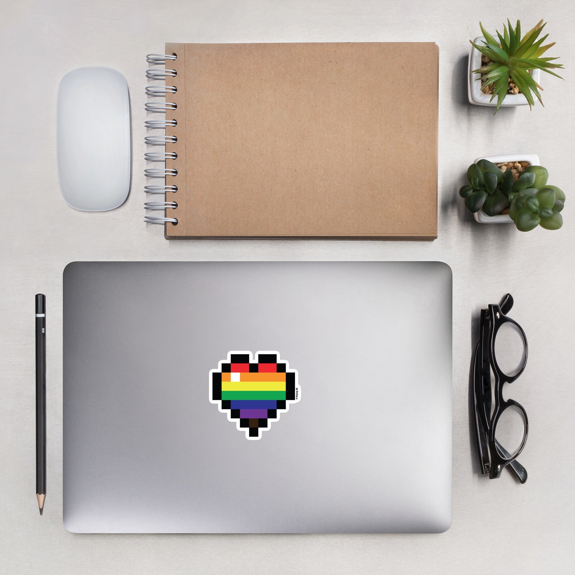 Alternative view of Minecraft Rainbow Heart Die Cut Sticker