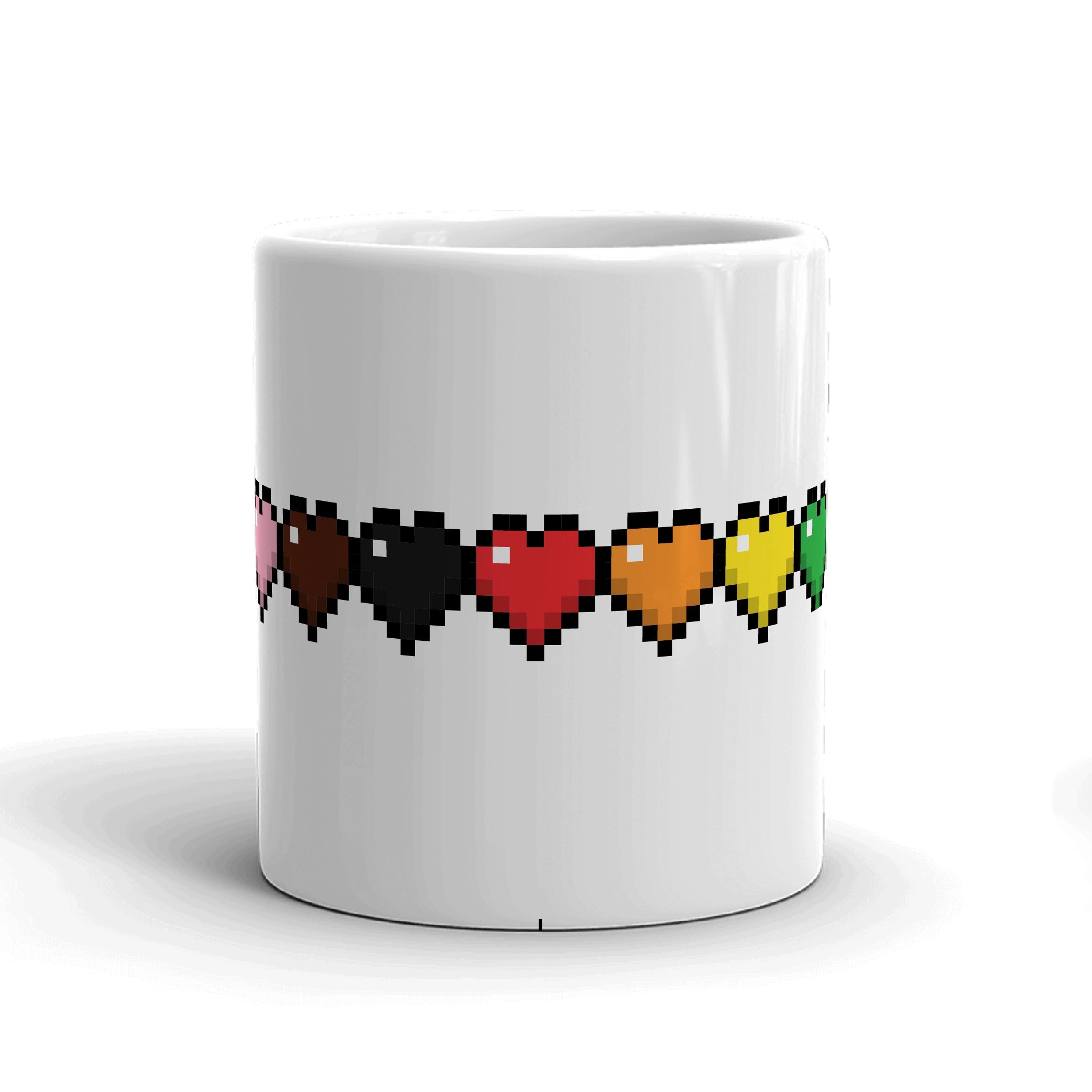 Alternative view of Minecraft Rainbow Life Bar White Mug
