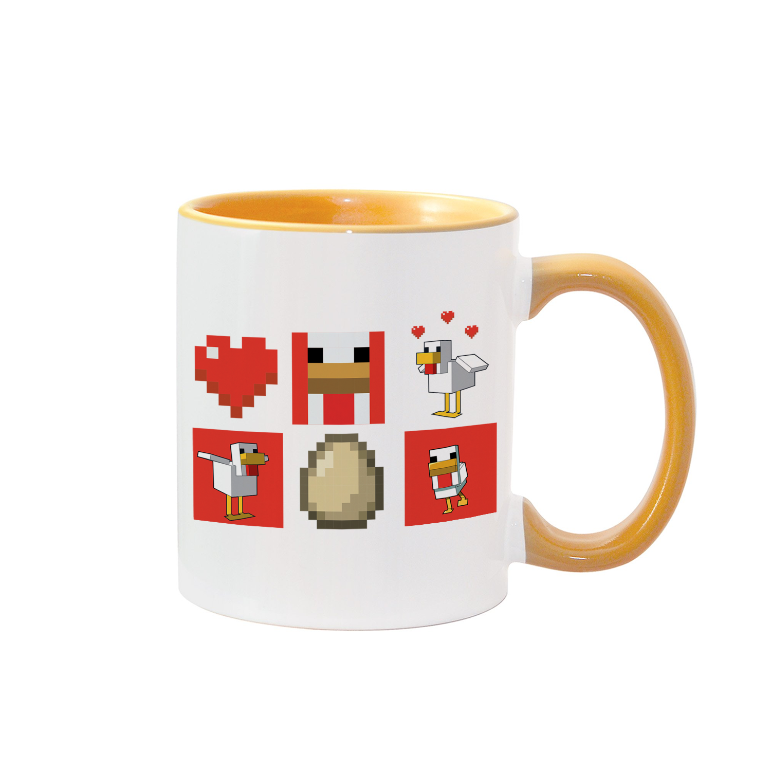 Alternative view of Minecraft Red Chicken Family Two-Tone Mug