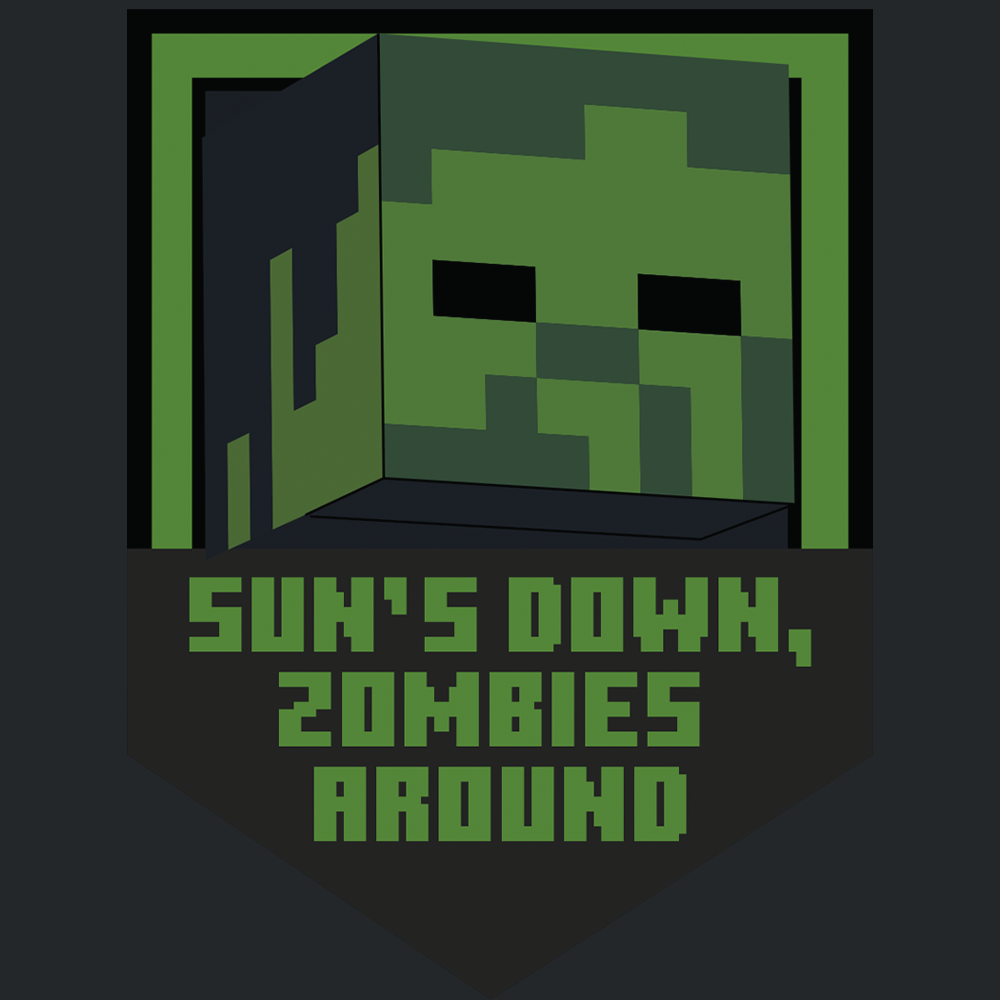 Alternative view of Minecraft Sun's Down, Zombies Around Kids Hoodie