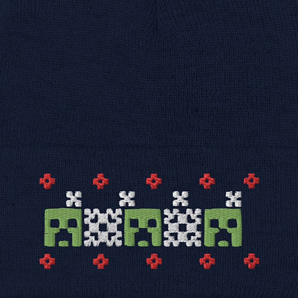 Alternative view of Minecraft Creeper Pom Pom Knit Beanie
