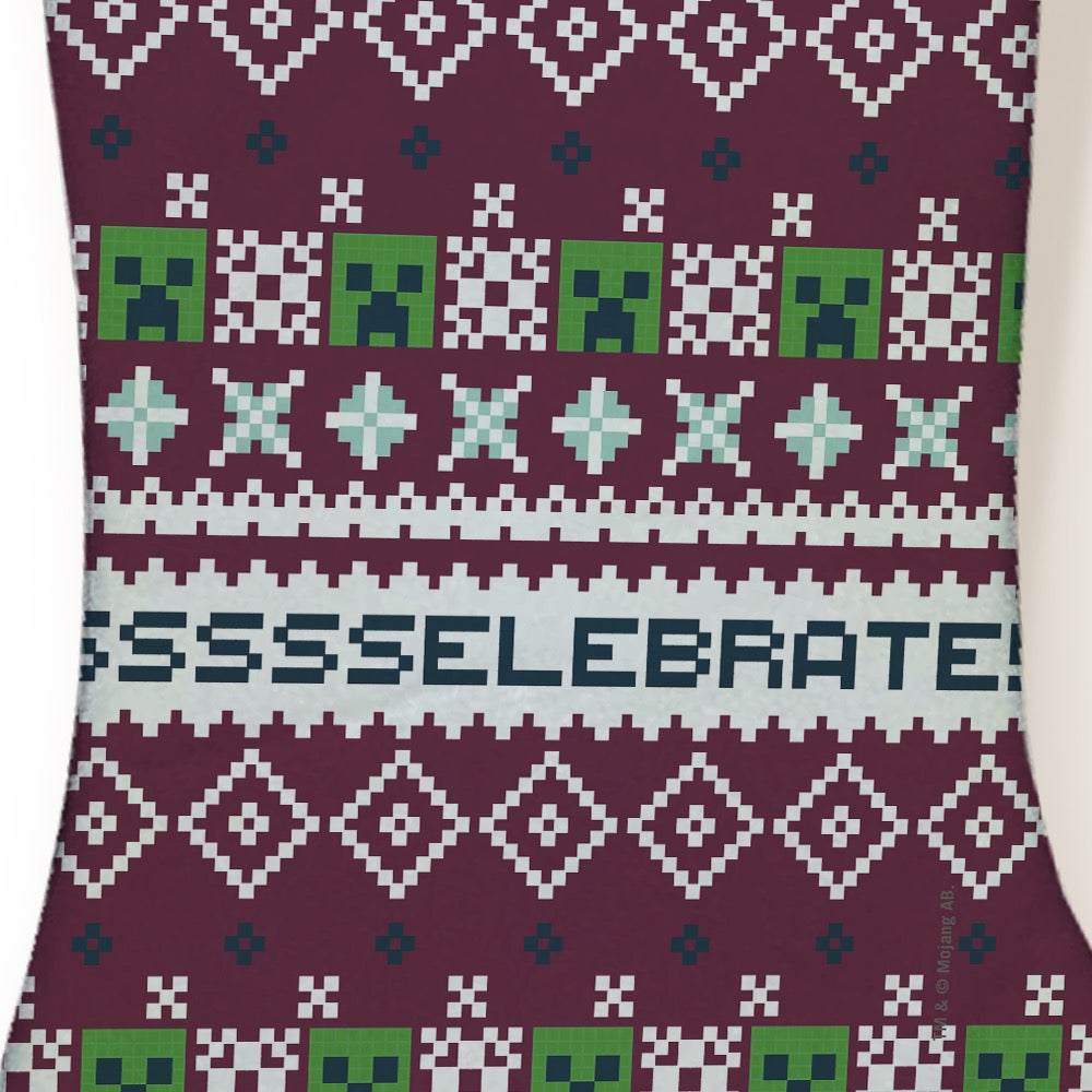 Alternative view of Minecraft Creeper SSSELEBRATE Stocking