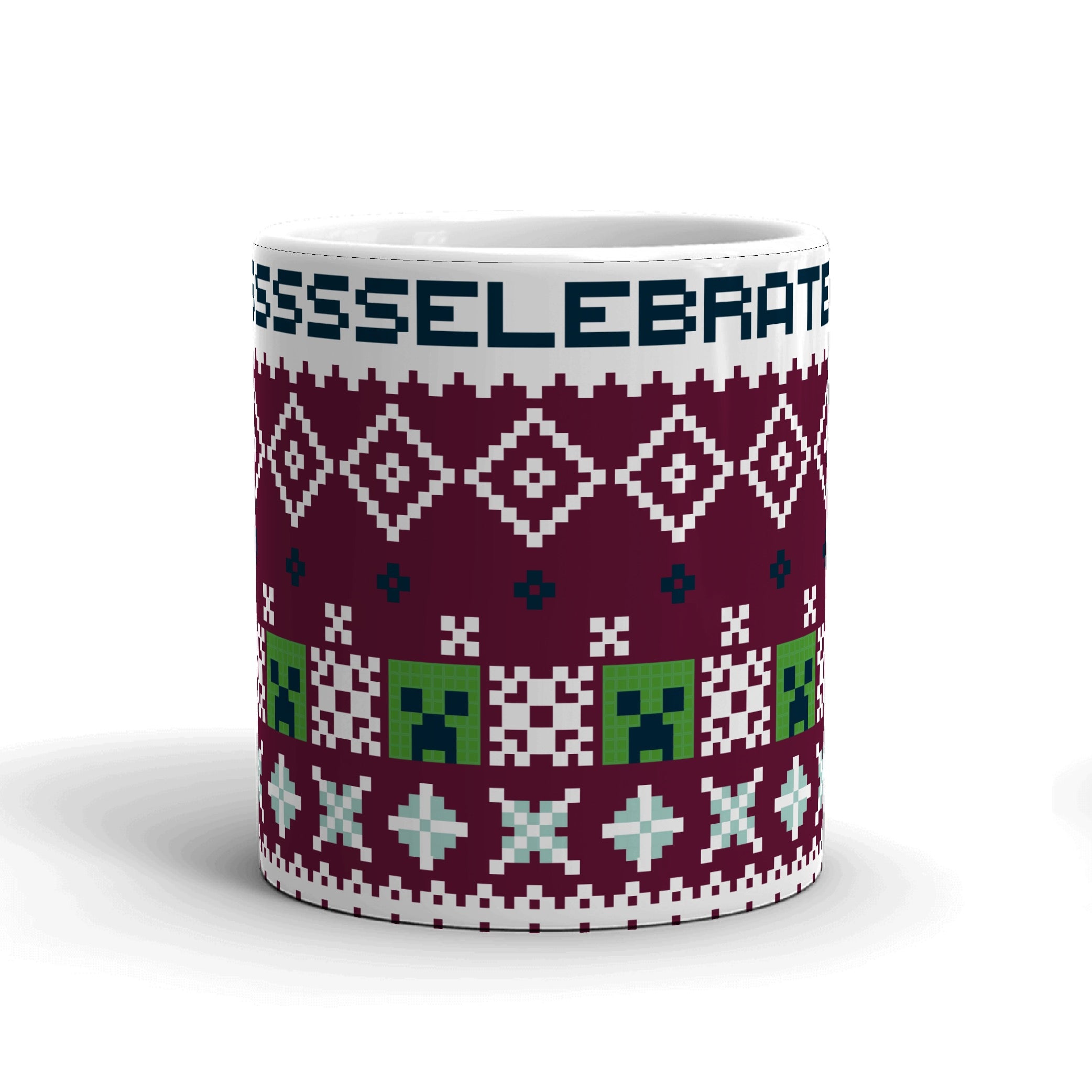 Alternative view of Minecraft Creeper SSSELEBRATE White Mug