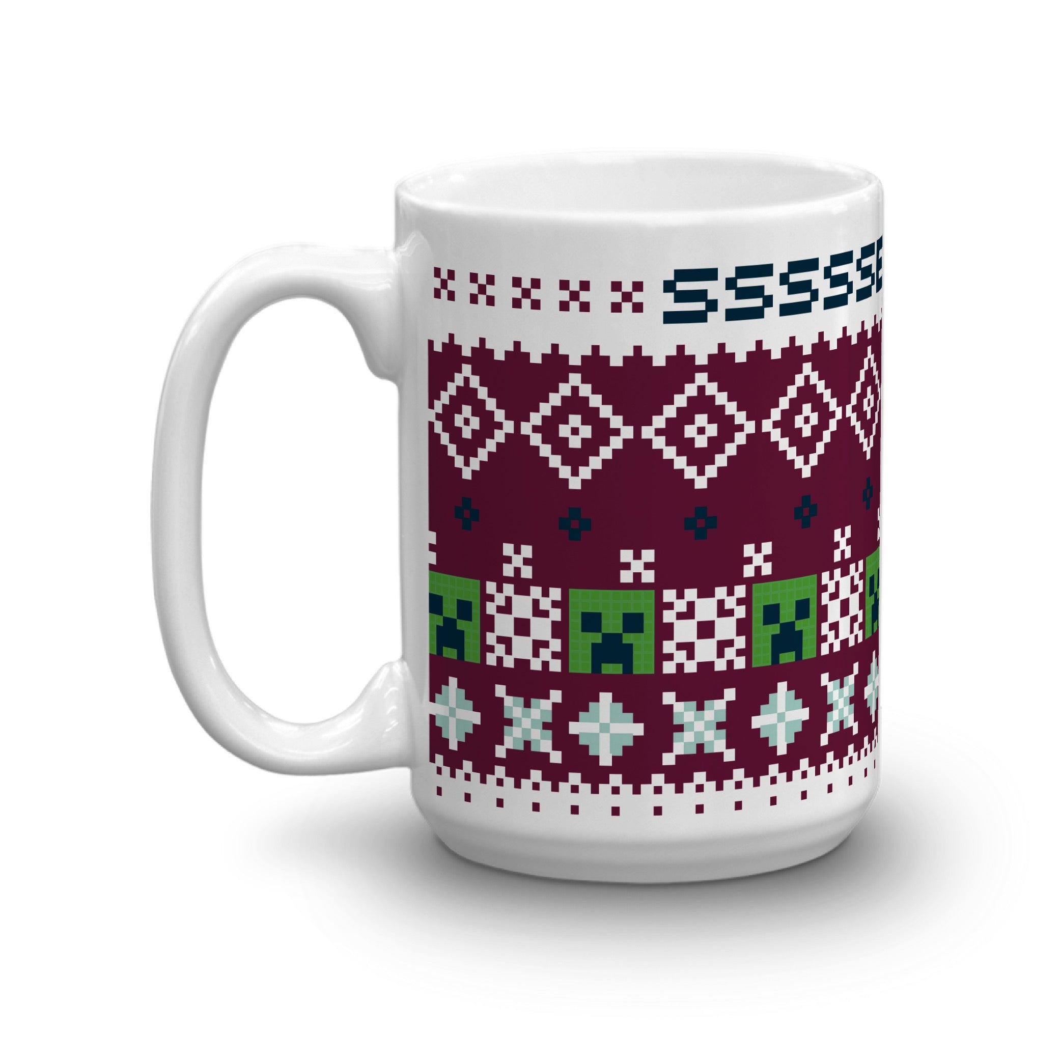 Minecraft Creeper SSSELEBRATE White Mug - Image 5