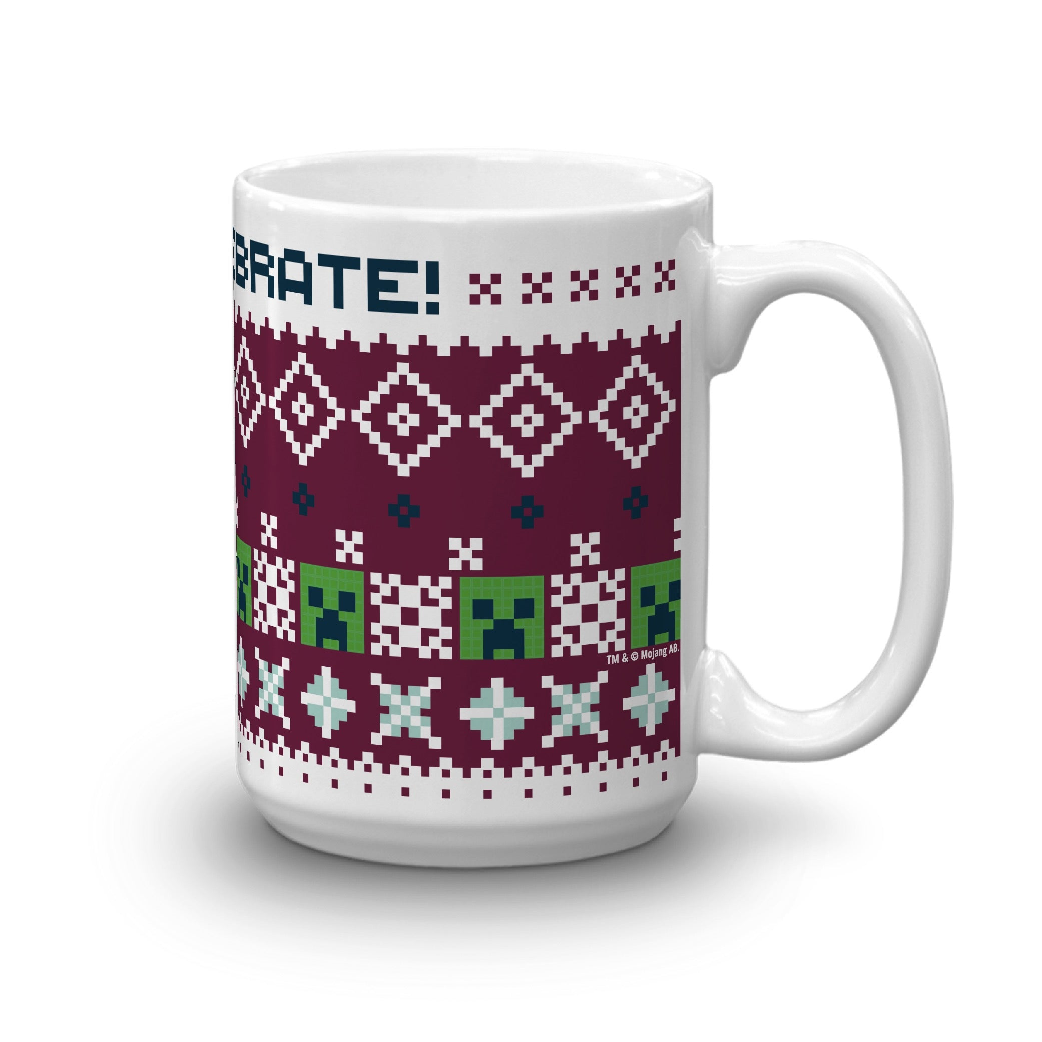 Minecraft Creeper SSSELEBRATE White Mug - Image 6