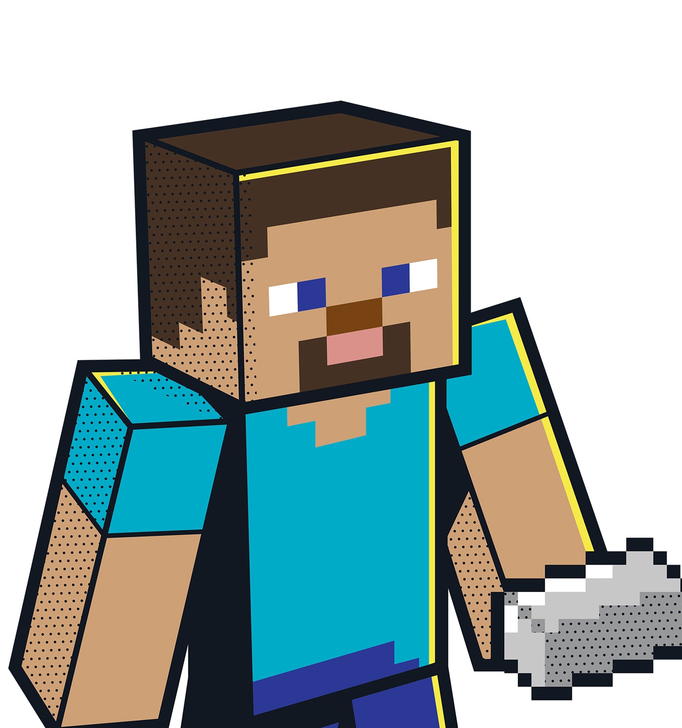 Alternative view of Minecraft Steve Cardboard Cutout Standee