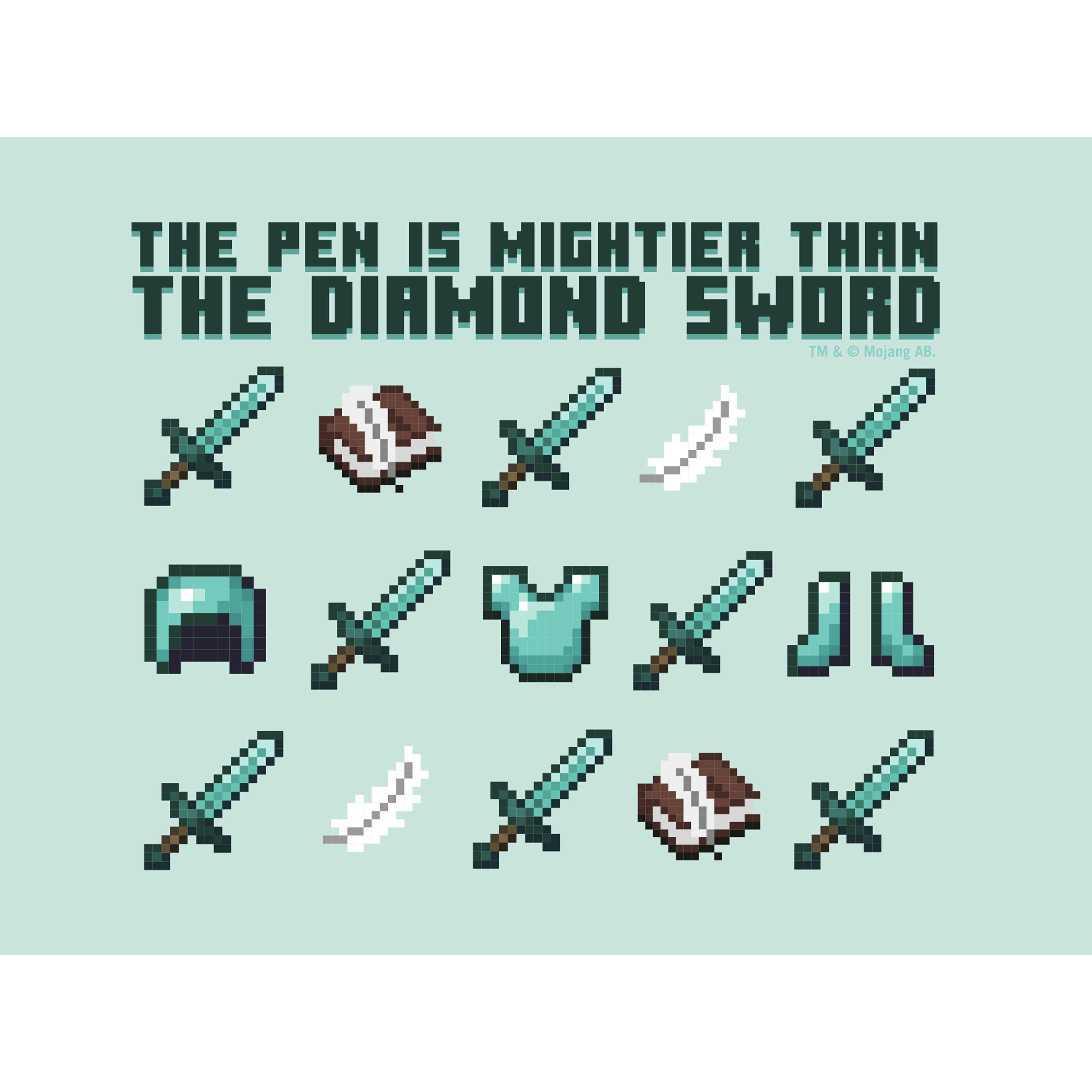 Alternative view of Minecraft The Pen Is Mightier Than The Diamond Sword Screw Top Water Bottle
