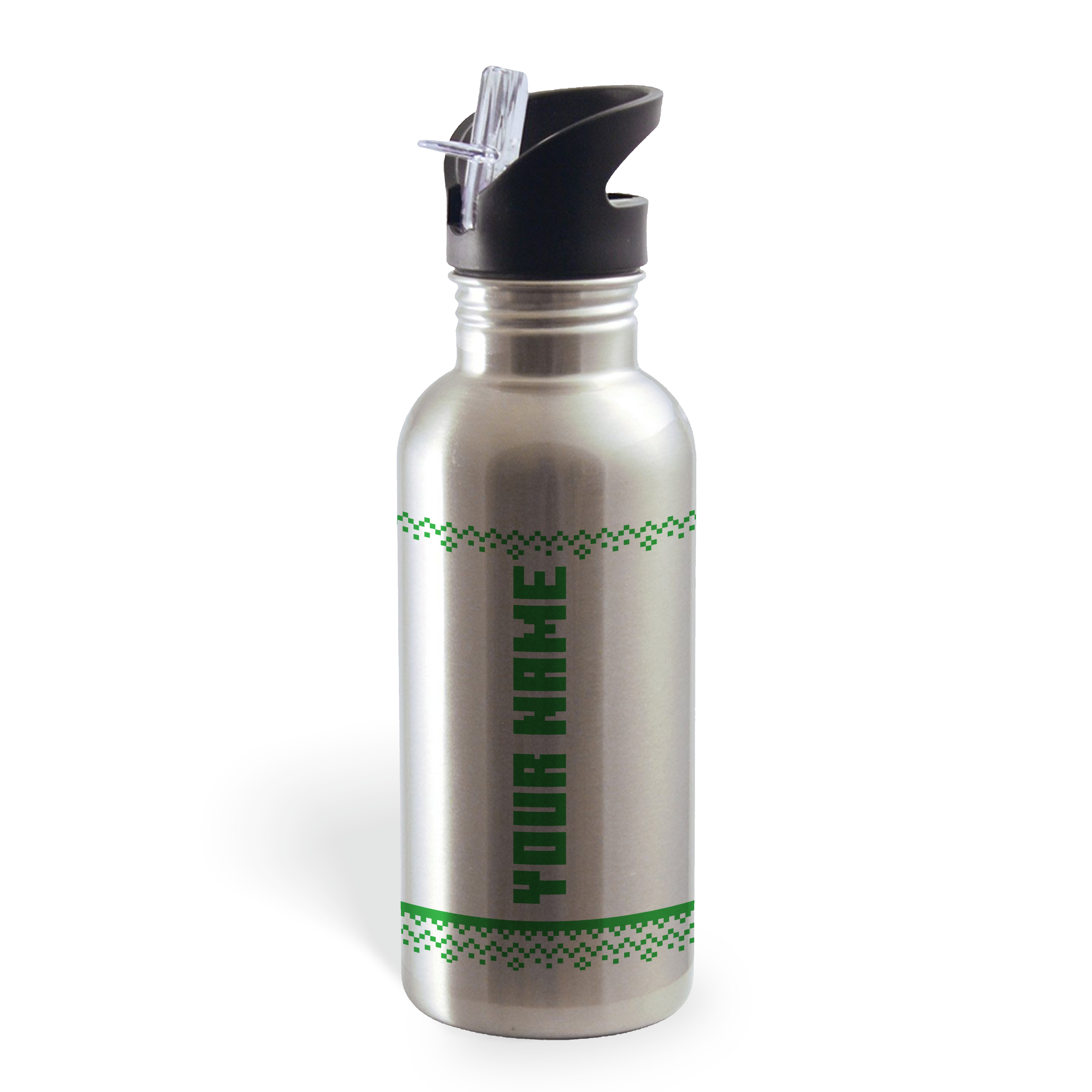 Alternative view of Minecraft Tree Sweater Personalized 20 oz Screw Top Water Bottle with Straw