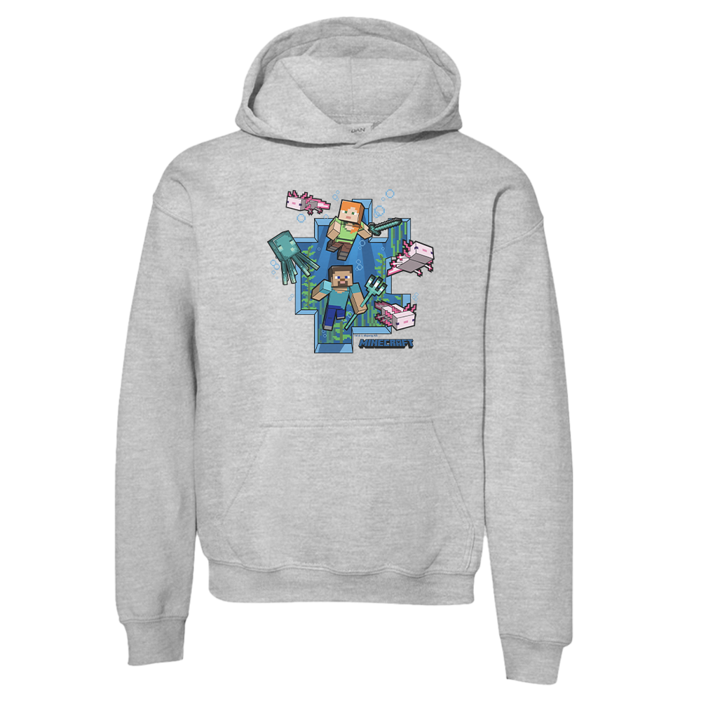 Alternative view of Minecraft Underwater Kids Hoodie