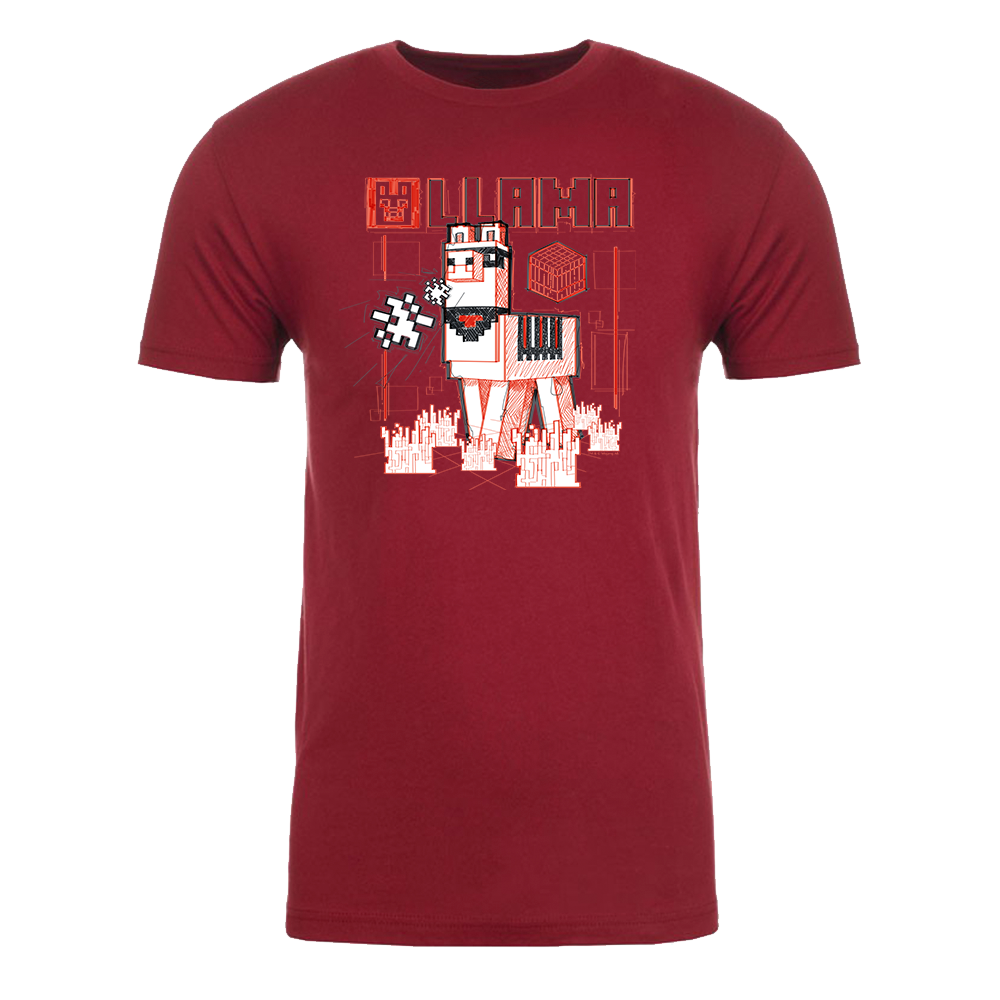 Minecraft Acid Sketch Llama Adult Short Sleeve T-Shirt - Image 3