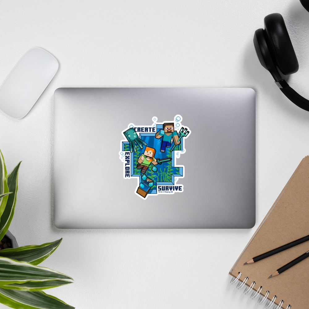 Alternative view of Minecraft Caves & Cliffs Create, Explore, Survive Die Cut Sticker