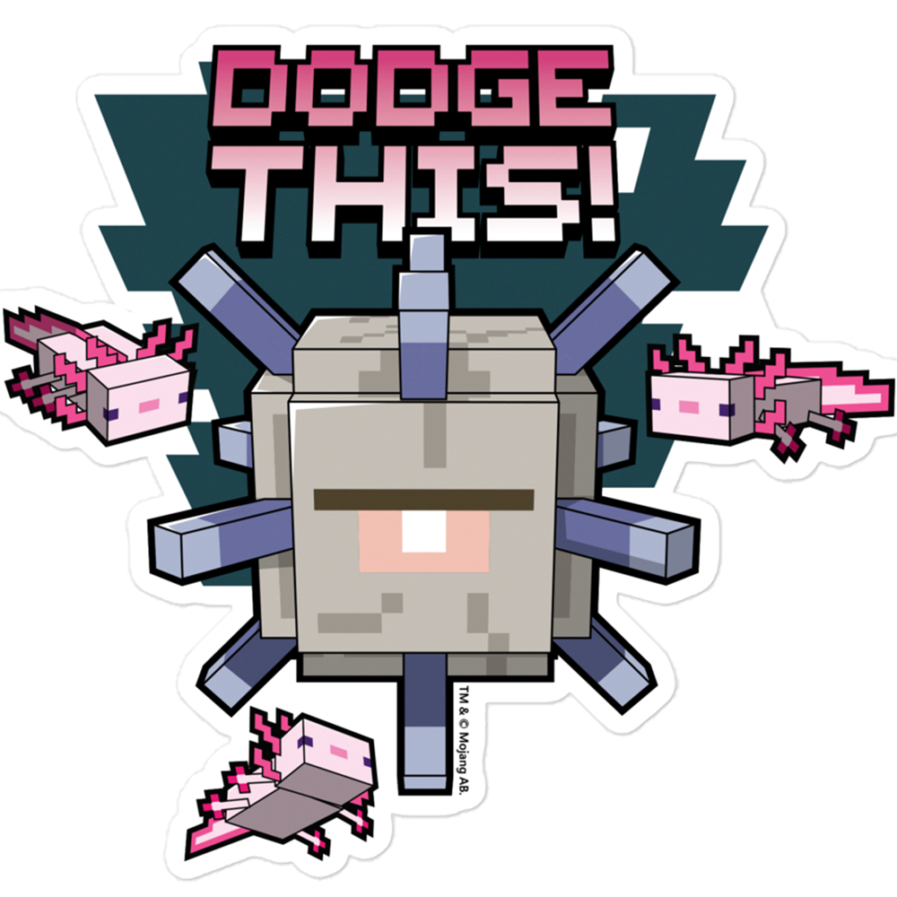 Minecraft Caves & Cliffs Dodge This! Die Cut Sticker - Image 3