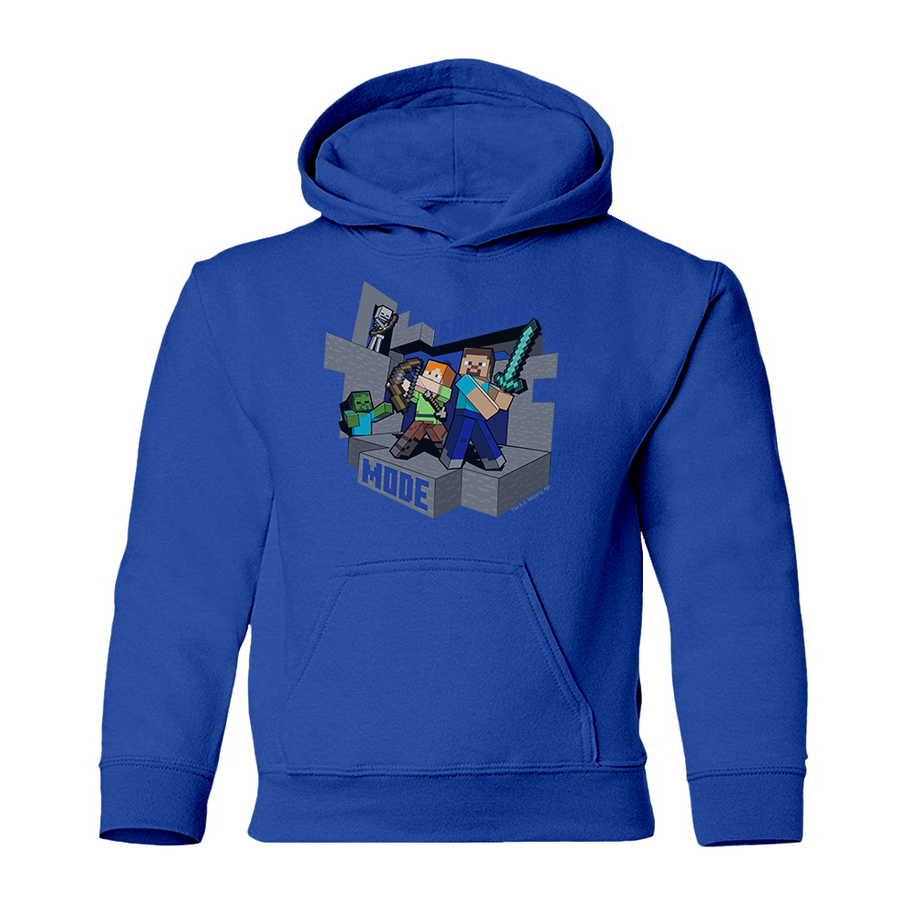 Alternative view of Minecraft Survival Mode Kids Pullover Hoodie