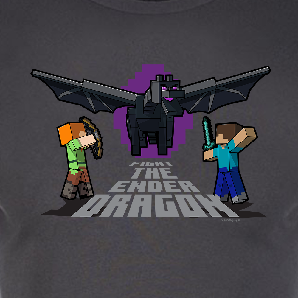 Alternative view of Minecraft Fight The Ender Dragon Adult Short Sleeve T-Shirt