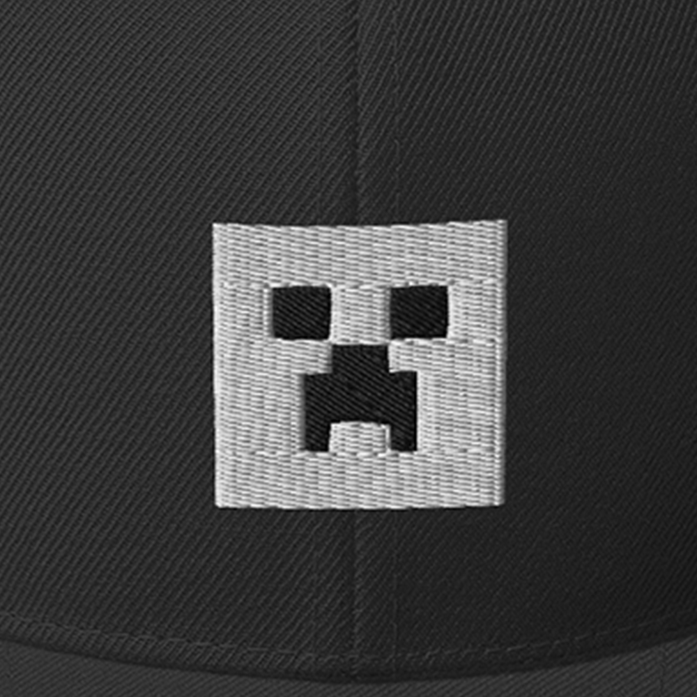 Alternative view of Minecraft Creeper Embroidered Flat Bill Hat