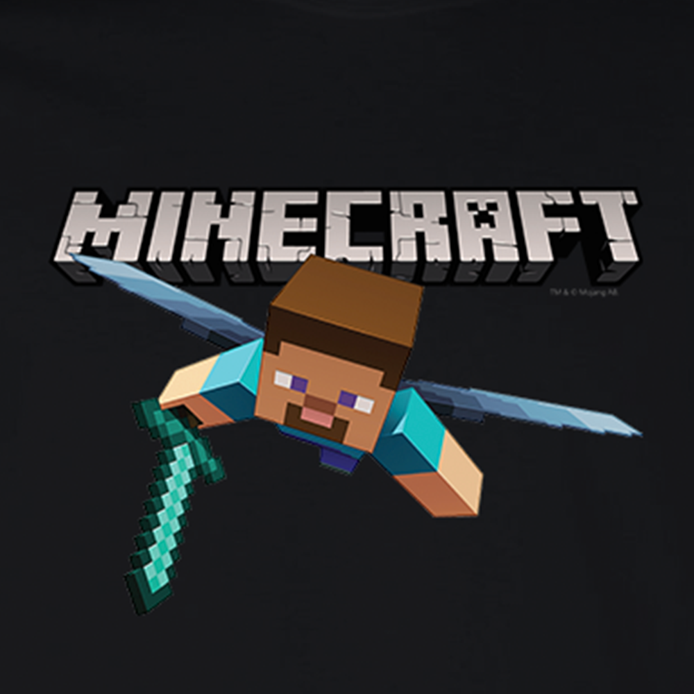 Alternative view of Minecraft Flying Steve Adult Premium Long Sleeve T-Shirt