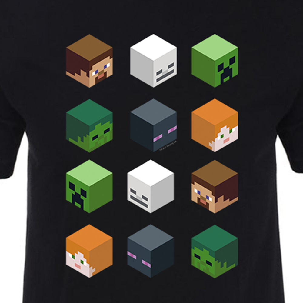 Alternative view of Minecraft Character Blocks Adult Short Sleeve T-Shirt