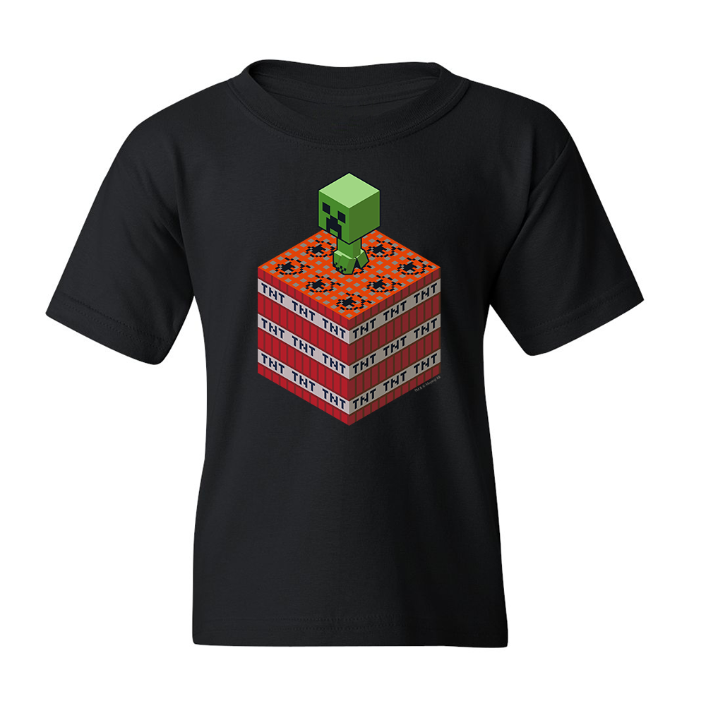 Minecraft TNT and Creeper Kids Short Sleeve T-Shirt - Image 3