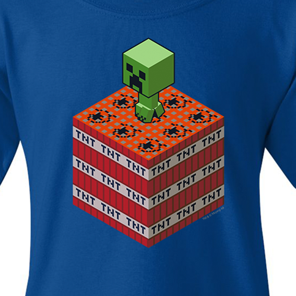 Alternative view of Minecraft TNT and Creeper Kids Short Sleeve T-Shirt