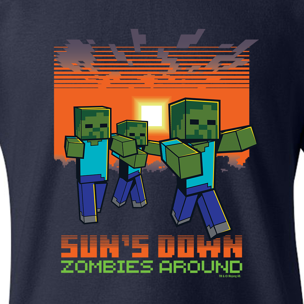 Alternative view of Minecraft Jolly Mobs Zombies Around Kids Short Sleeve T-Shirt