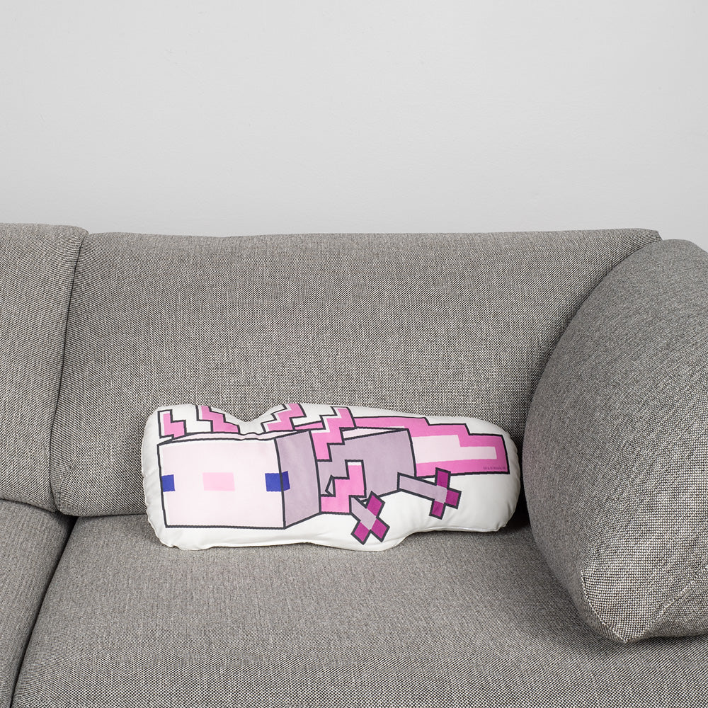 Alternative view of Minecraft Axolotl Pillow