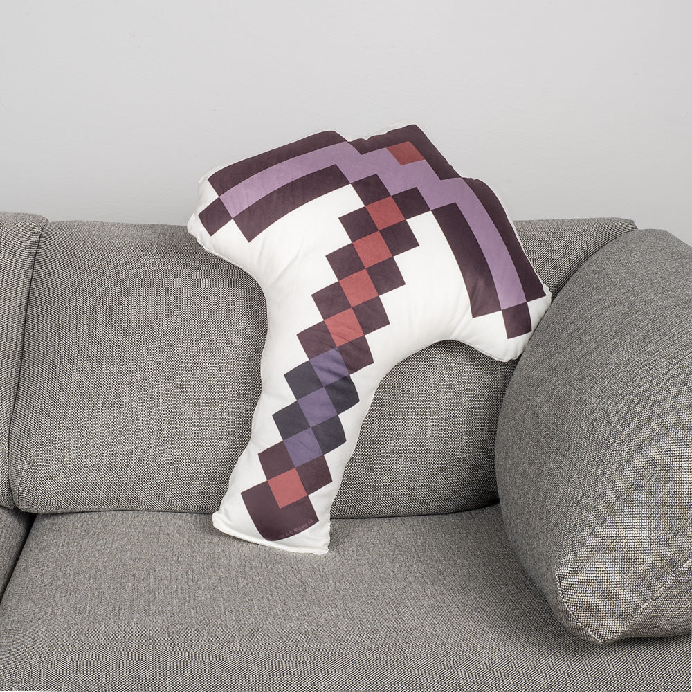 Alternative view of Minecraft Netherite Pickaxe Pillow