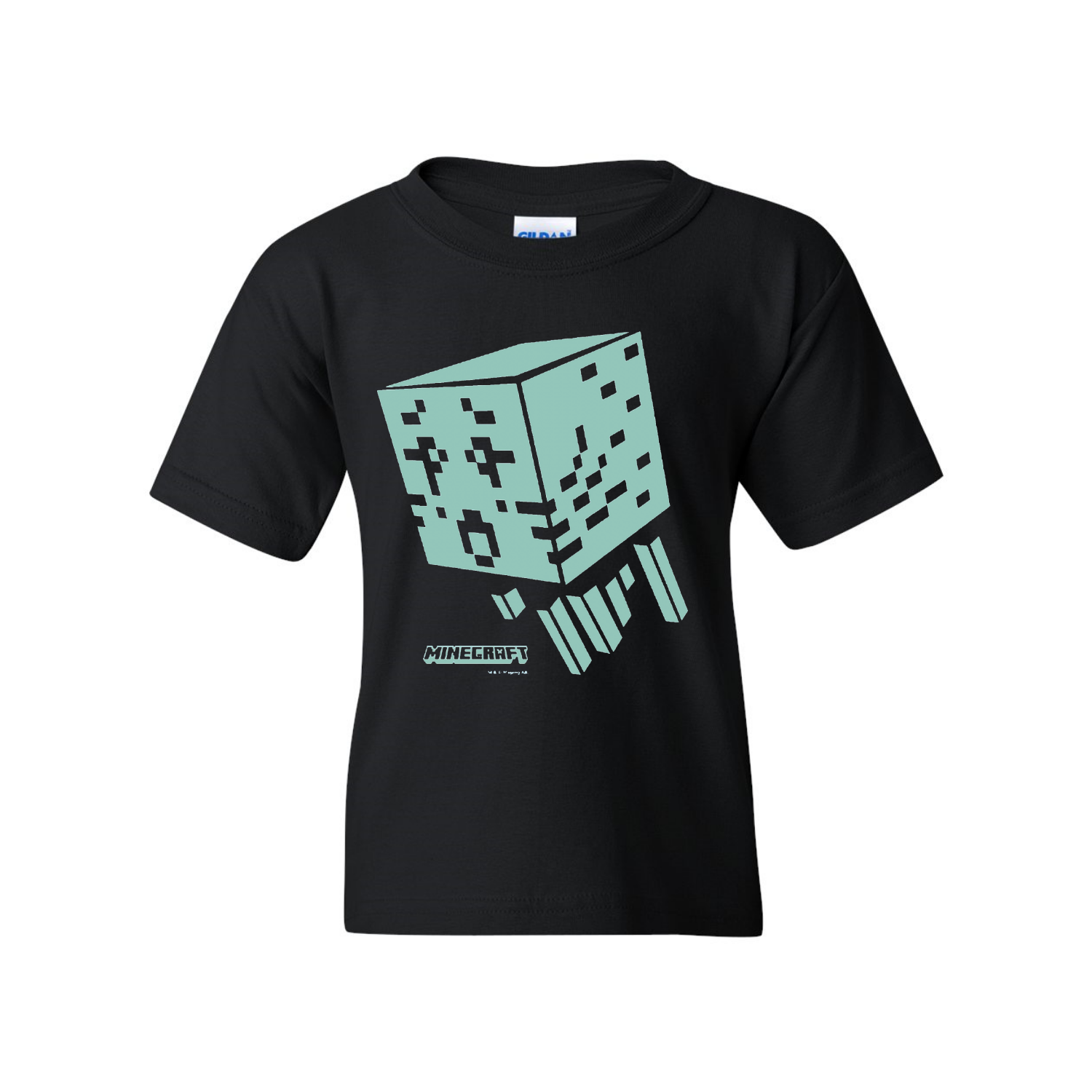 Alternative view of Minecraft Ghast Glow In The Dark Kids Short Sleeve T-Shirt