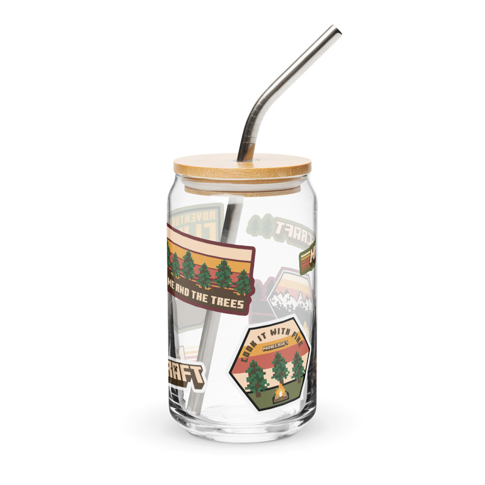 Minecraft Overworld Explorer Can Shaped Glass with Lid - Image 4