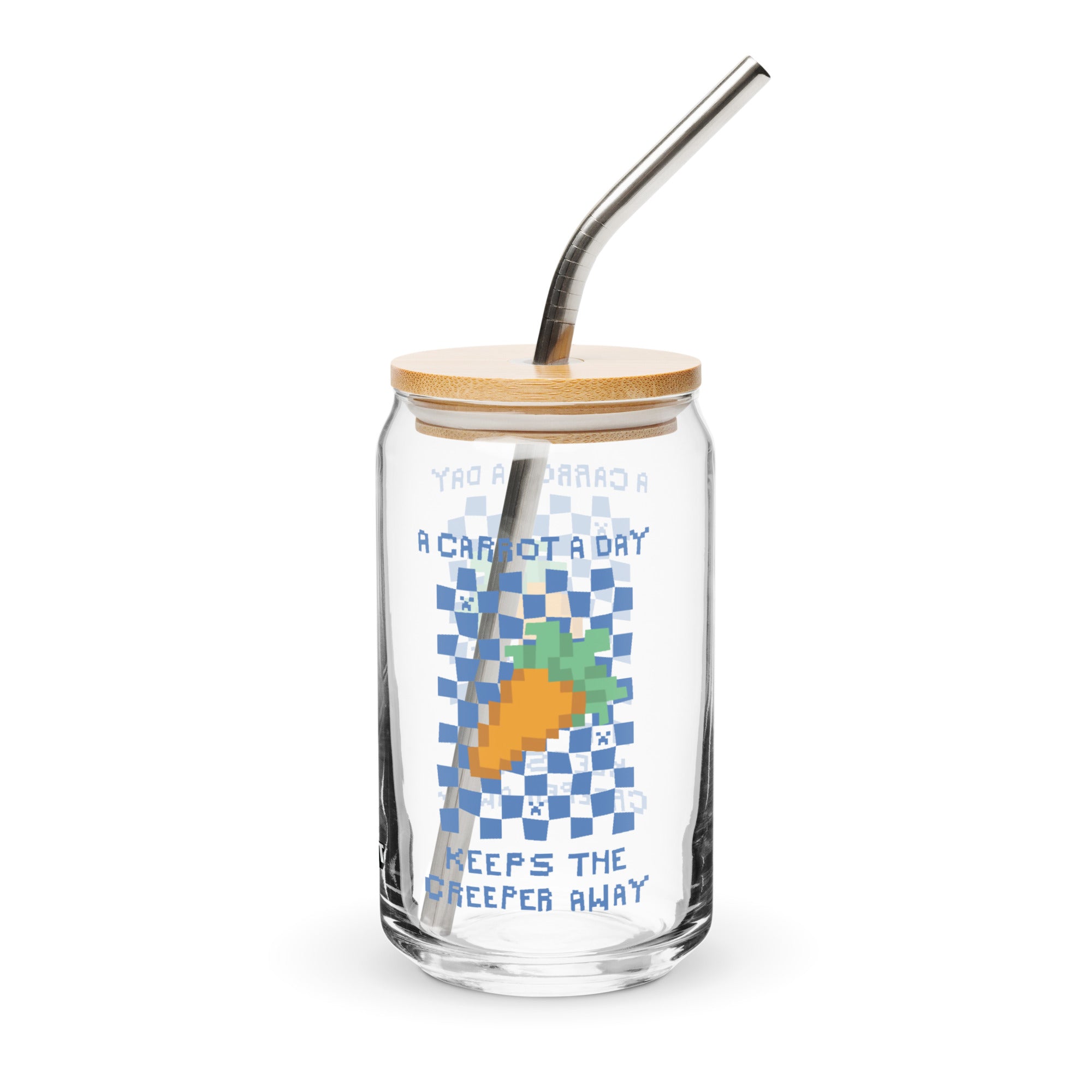 Alternative view of Minecraft Can-Shaped Glass Carrot A Day