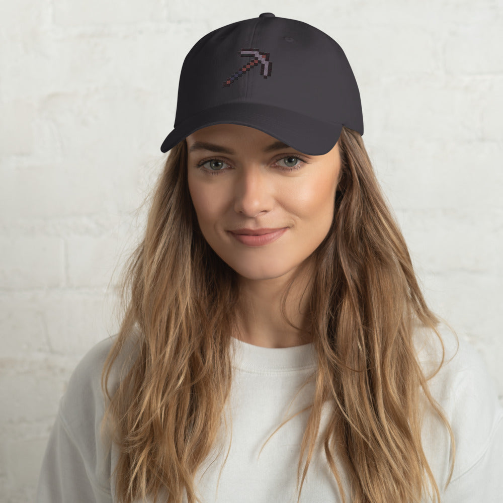 Alternative view of Minecraft Netherite Pickaxe Embroidered Classic Dad Hat