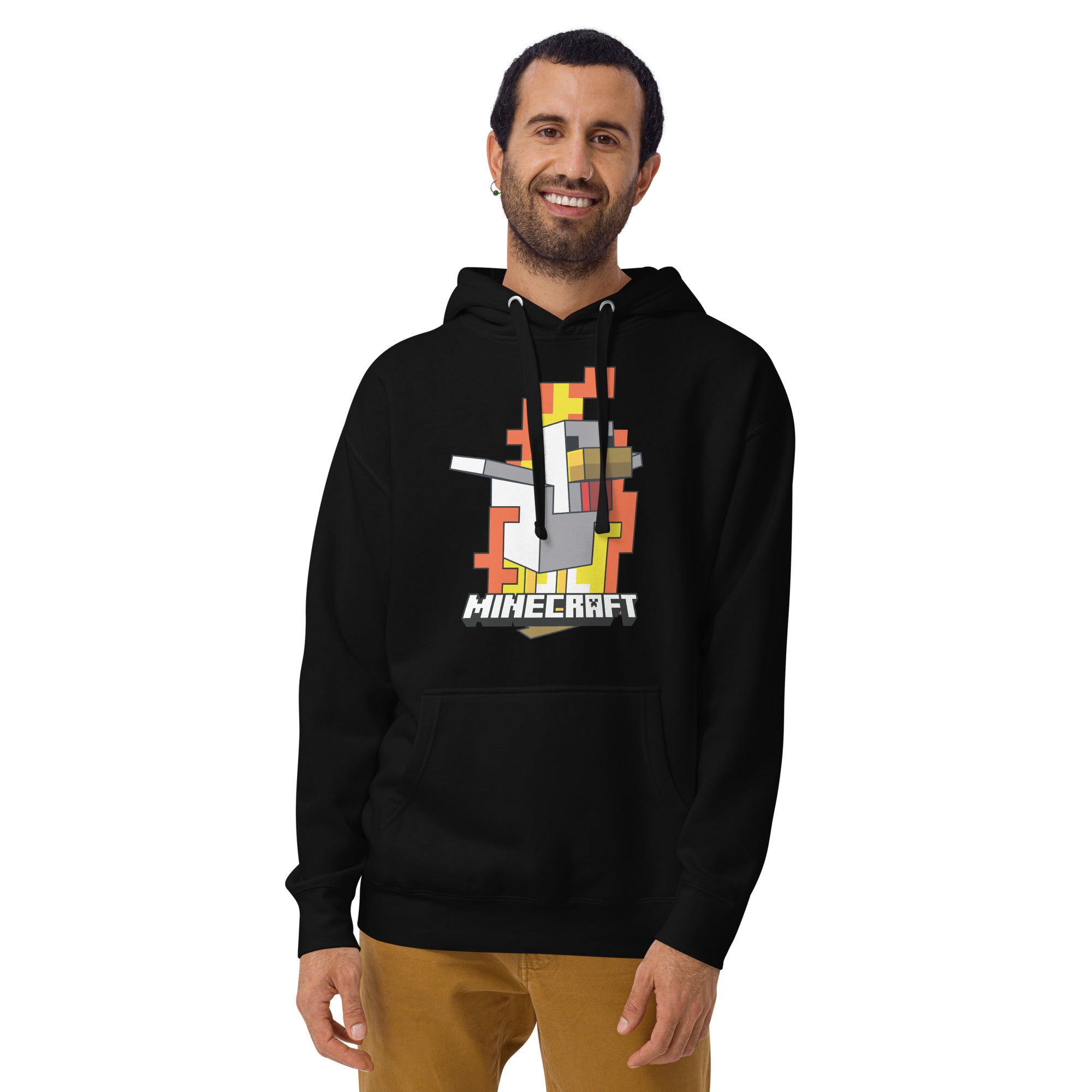 Alternative view of Minecraft Hoodie Fire Chicken