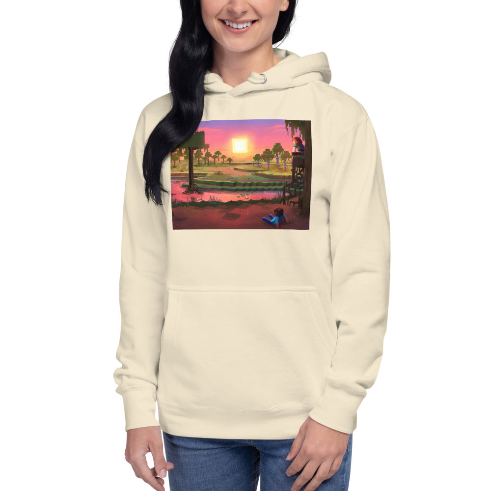 Alternative view of Minecraft Limited Loot Swamp Sunset Unisex Premium Hoodie