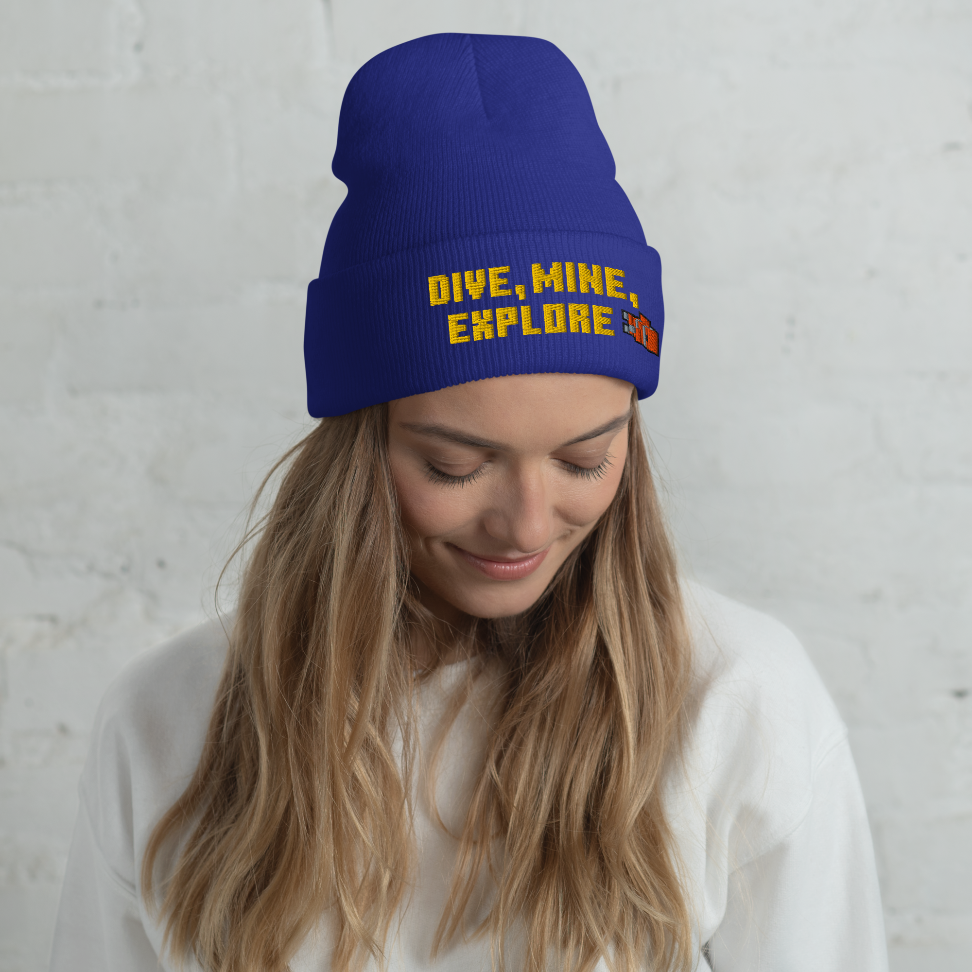 Alternative view of Minecraft Embroidered Beanie Dive, Mine, Explore