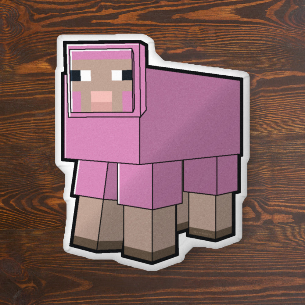 Alternative view of Minecraft Pink Sheep Pillow