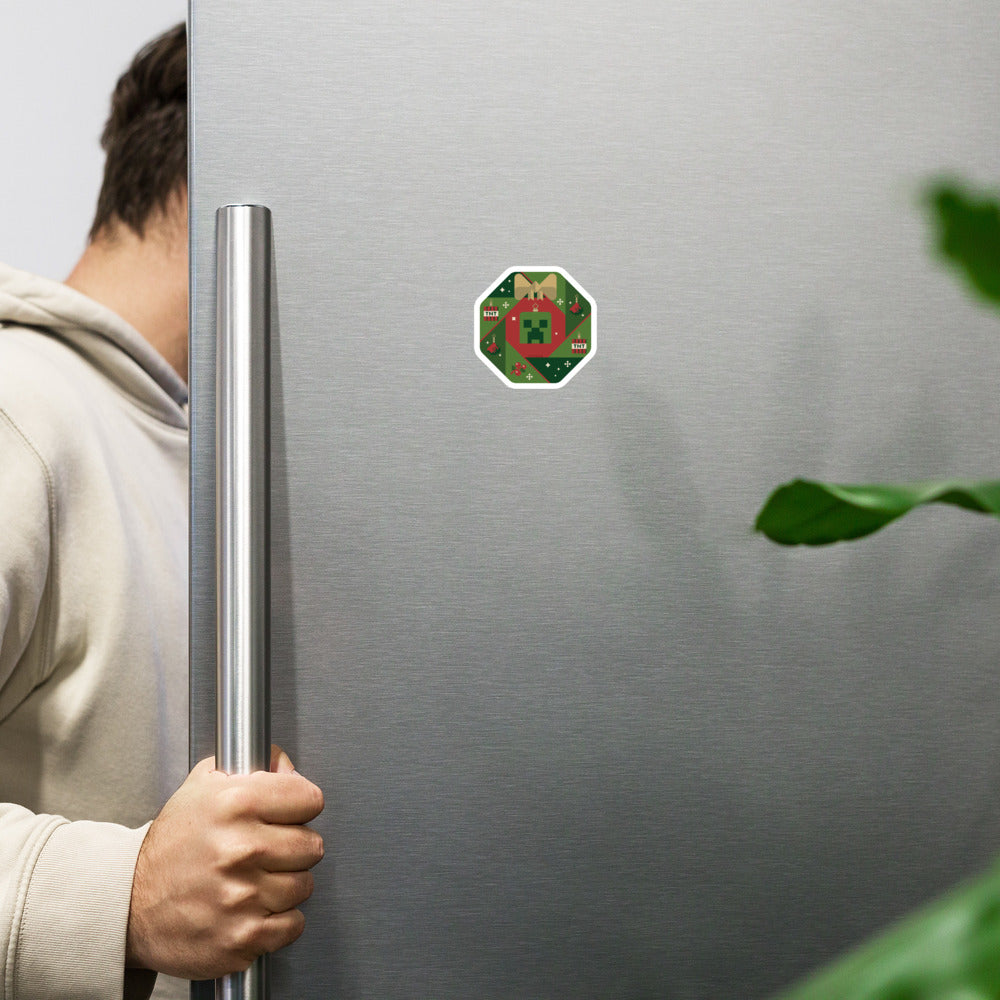 Alternative view of Minecraft Holiday Creeper Die Cut Magnet