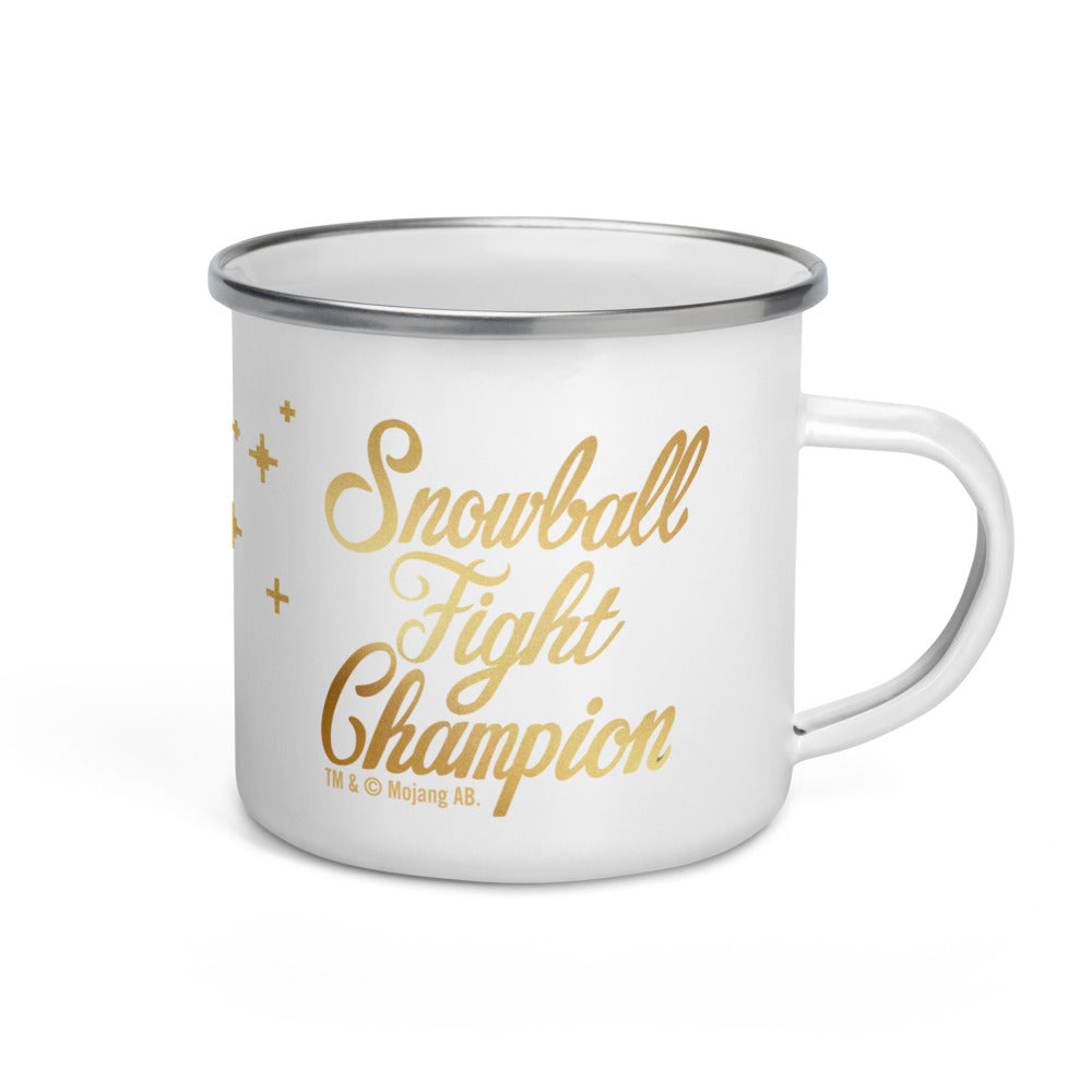 Alternative view of Minecraft Snowball Champion Enamel Mug