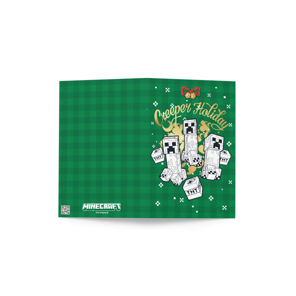 Minecraft Color Me Creeper Holiday Greeting Card - Image 3
