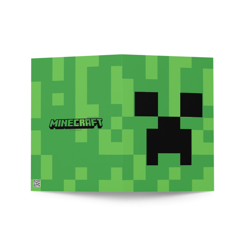 Alternative view of Minecraft Creeper Greeting Card