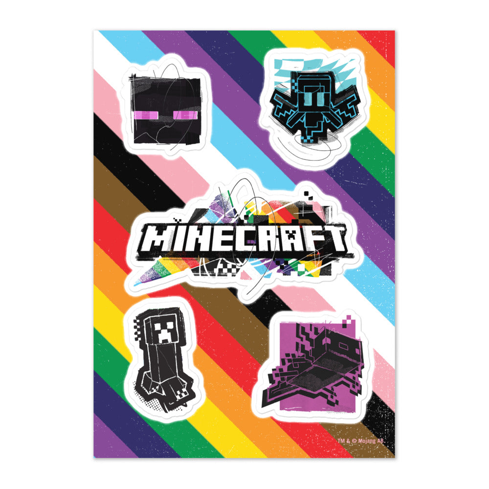 Alternative view of Minecraft Rainbow Sticker Sheet