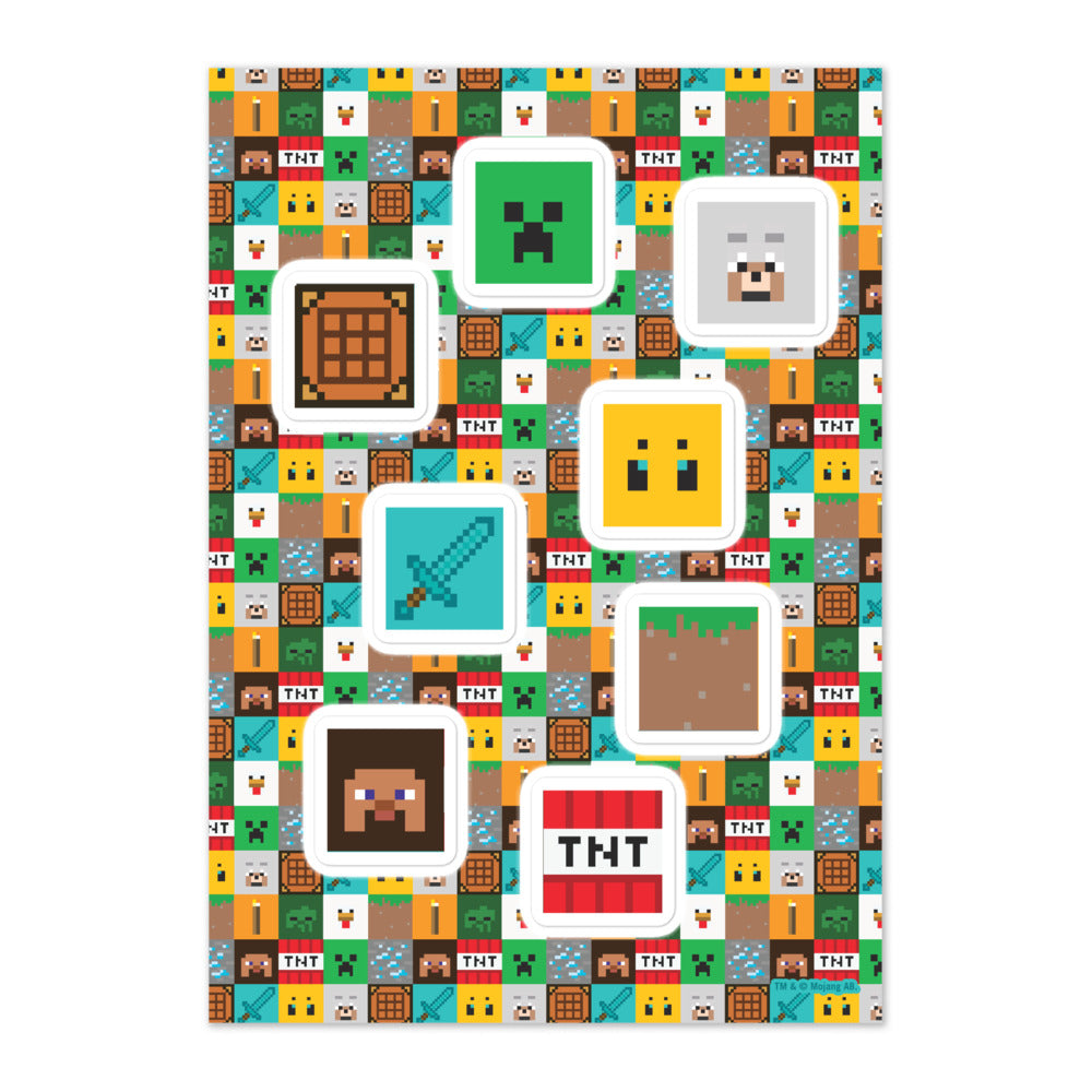 Alternative view of Minecraft Character Checker Sticker Sheet