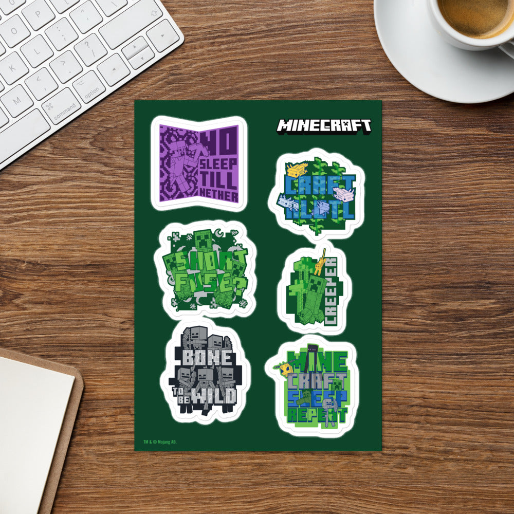 Alternative view of Minecraft Quotes Sticker Sheet