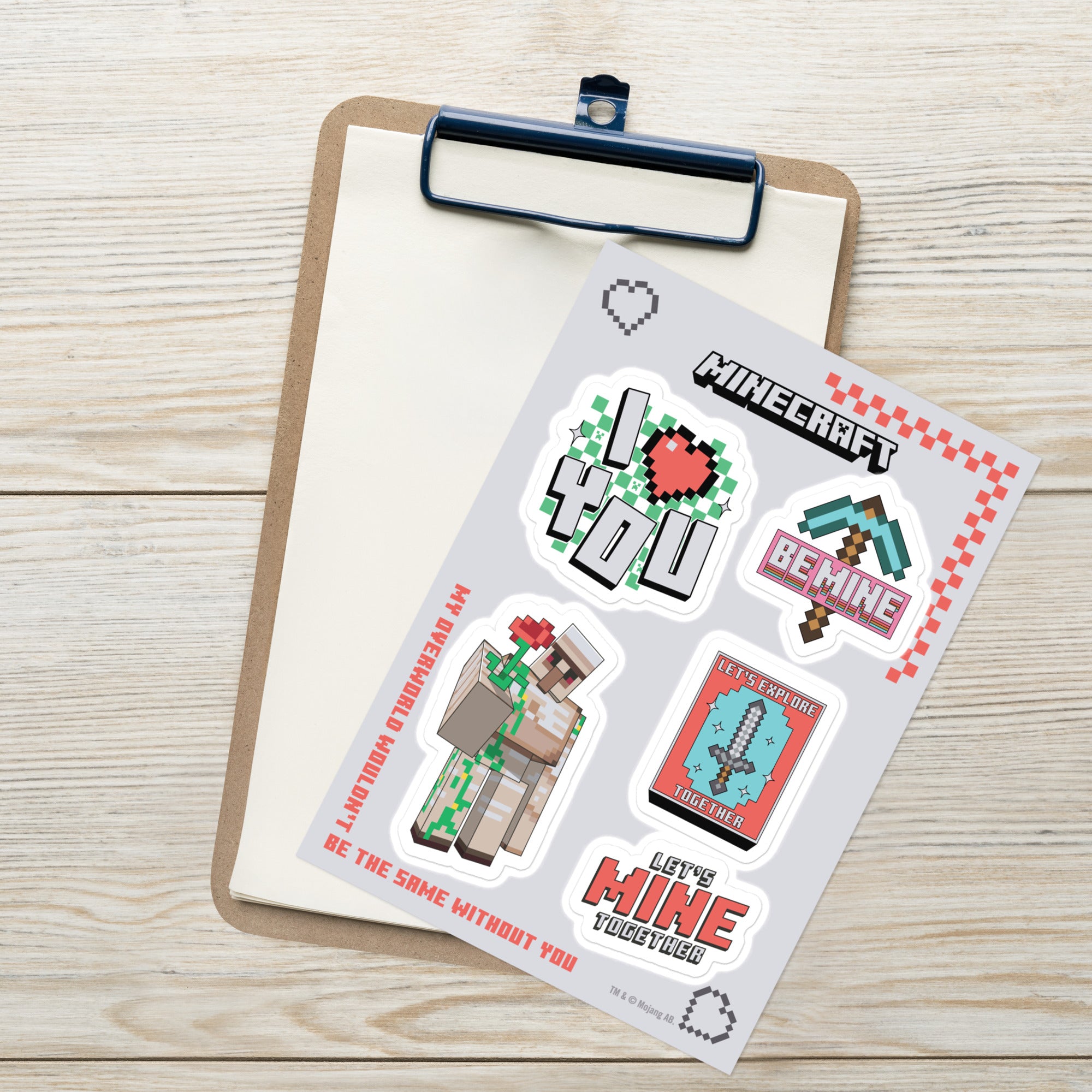 Minecraft Sticker Sheet Valentine's Day - Image 3